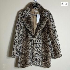 JustFab Leopard Print Teddy Jacket